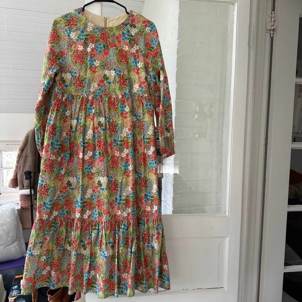 Meadows floral cotton midi dress